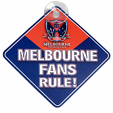 AFL Melbourne  Team Fans Rule Car Window Sign fast post