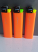 Cricket lighters lot of 3 Large slimline neon orange disposable