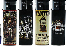 Y148 Ned Kelly  electronic windproof refillable  lot of four fast shipping