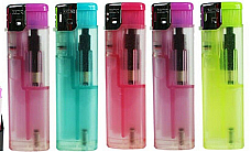 Glow in the dark gas refillable normal flame large lighters lot of five