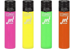 clipper  Jet flame  set of 4  WINDPROOF Adjustable flame solid bright colours