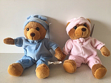 Premium Plush Sitting teddies blue and pink pair good quality  washable 21 cm