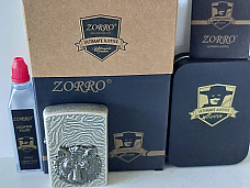 Zorro high quality oil lighter gift set with oil refill Tiger head antique Silve