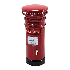 Traditional British Red Post Box / Mail Box Miniature Clock.