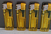 4 X large  Electronic Lighters gas refillable adjustable flame YELLOW