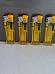 4 X large  Electronic Lighters gas refillable adjustable flame YELLOW