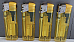 4 X large  Electronic Lighters gas refillable adjustable flame YELLOW