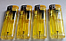 4 X large  Electronic Lighters gas refillable adjustable flame YELLOW