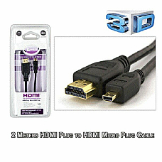 Sansai,2 Metres, High Speed HDMI Plug to HDMI Micro Plug Cable + 3D, 1080p