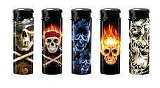 Zico LIGHTER ELECTRONIC GAS REFILLABLE  skulls x 5 set collectable comes w/-