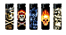 Zico LIGHTER ELECTRONIC GAS REFILLABLE  skulls x 5 set collectable comes w/