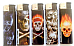 Zico LIGHTER ELECTRONIC GAS REFILLABLE  skulls x 5 set collectable comes w/