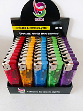 large gas refillable electronic lighters Adjustable flame wholesale displays x2