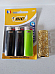 Bic lighters  pk 3 with Gold or Silver Metal lighter case