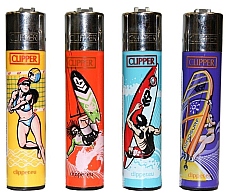 Clipper super lighter gas refillable collectable,set of 4  most reliable lighter