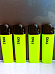 lighters lot of 4 Large slimline neon yellow disposable Normal flame