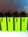 lighters lot of 4 Large slimline neon yellow disposable Normal flame