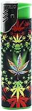 Marijuana hippy leaf  gas refillable large lighter  jet flame windproof