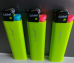 Cricket lighters lot of 3 Large slimline neon GREEN disposable