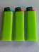 Cricket lighters lot of 3 Large slimline neon GREEN disposable