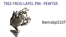 Tree Frog  Brooch 3D Pewter