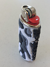 Bic Lighter case Rubberised Metal Complete With Bic Lighter Unique Pattern