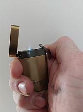 Broad Gold Jet Lighter Metal Flip Top Windproof Gas Refillable