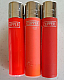 Clipper super lighters gas refillable collectable 3 types of red