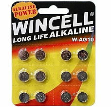 Batteries 12 x WAG10  WSR1130/SR54/389/LR1130  Alkaline Long Life Wincell