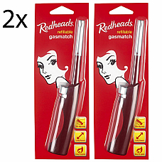 2x Redheads Refillable GasMatch Lighters suitable for BBQs Wood Fires Gas Burner