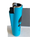 Clipper Light blue  metal skull case with micro Clipper  lighter collectable