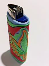 Brio Clipper lighter  complete with rubberised  soft touch leaf case