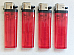 4 X  large MRK Cigarette Lighters Disposable adjustable flame red transparent