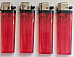 4 X  large MRK Cigarette Lighters Disposable adjustable flame red transparent