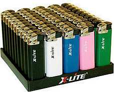 wholesale lighters display of fifty  COMES WITH A BONUS OF THREE LED TORCH LIGH