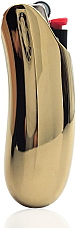 Curved Lighter Case Cover Holder for Large bic lighter comes with lighter Gold