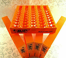 5 Empty Display Tray Maxi BIC Store Counter Lighter Orange Large Base Slot J26