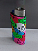 Brio Clipper lighter  complete with rubberised  soft touch case Colourful Skulls
