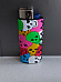 Brio Clipper lighter  complete with rubberised  soft touch case Colourful Skulls