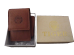 2x cigarette cases brown soft leather comes with gas refillable lighter