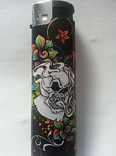 Zico LIGHTER ELECTRONIC GAS REFILLABLE skull with tongue QUALITY free postage ++