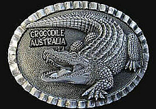 BELT BUCKLE   Crocodile  AUSTRALIAN MADE comes in a velvet bag great gift  Cro