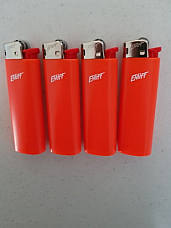 4× Neon Orange Large Normal Flame Quality Lighters