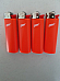 4× Neon Orange Large Normal Flame Quality Lighters