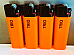 lighters lot of 4 Large slimline neon orange disposable Normal flame