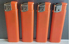 4xlarge  Electronic Lighters gas refillable adjustable flame solid colour Orange