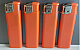 4xlarge  Electronic Lighters gas refillable adjustable flame solid colour Orange