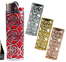 Bic Funky case to suit your Bic maxi lighter enhance your lighter Rose x 4