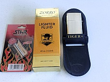 Tiger Silver Oil Lighter With Accessories collectable with kit flints wick Fluid