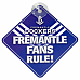 AFL Freemantle Team Fans Rule Car Window Sign fast post